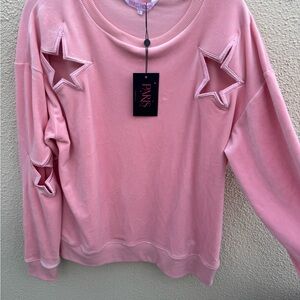 Paris Hilton Pink Star Cutout Sweatshirt